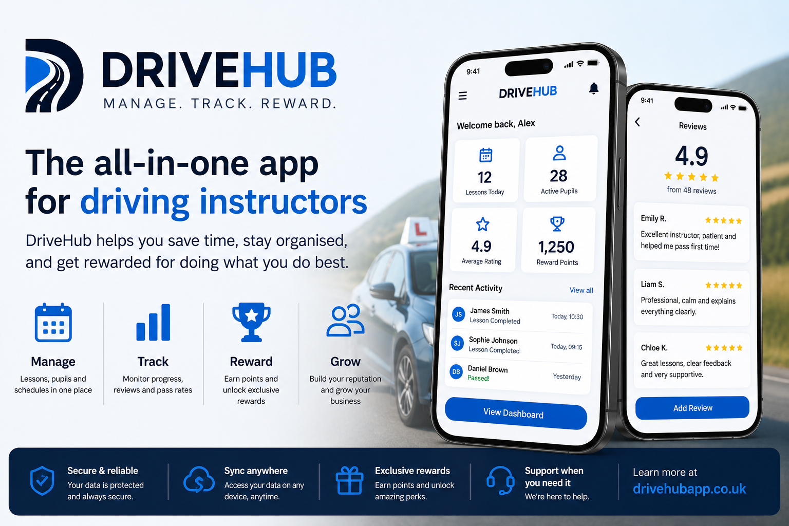 DriveHub app for driving instructors